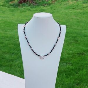 B51  Handmade South Sea Pearl Black Spinel Necklace